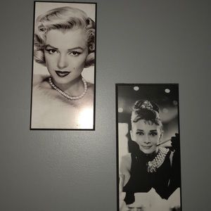 audrey hepburn & marilyn monroe wall decor